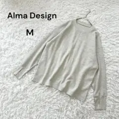 【アルマデザイン】M レディース　ワッフルカットソー　サムホール　ゆったり