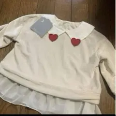 新品！90サイズハート襟付きトップス