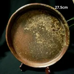 備前焼　稲荷 作 (いなりつくる)作　27.5cm　大皿　変形盛り皿のサムネイル