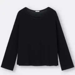 即決価格！GU ジーユー　シアーセーター　長袖　黒　ブラック　トップス　ニット