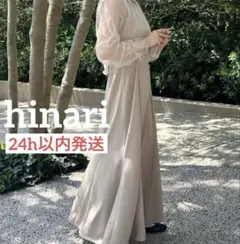 hinari オケージョンワンピース　チュールトップス　キャミワンピ　ベージュ