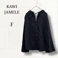 カウイジャミール バックレースアップ シャツ ブラウス ブラック Fのサムネイル