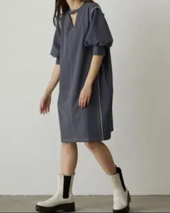 179/WG イチナナキュウダブルジー　配色ステッチワンピース　Ｍ