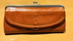 Dakota ブラウン レザー がま口長財布