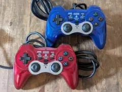 PS2 コントローラー HORIPAD2 TURBO レッド　ブルー