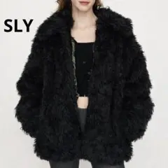 未使用タグ付　SLY スライ　ファー　　黒　ブラック