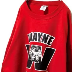 ジャージーズウェインパイオニアーズデカロゴスウェットトレーナーレッド赤L古着