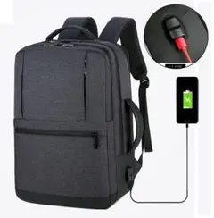 大特価セール！　ビジネスバッグメンズ 3way  USB リュック 防水 グレー