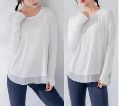 ヨガ　ピラティス　長袖　指穴付き