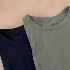 無印　Tシャツ 2枚セット ネイビー・オリーブグリーン　メンズS