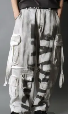 SITRY 2wayスプレー加工ワイドカーゴパンツ