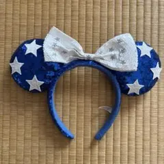 ディズニー ミニー カチューシャ 青 星 スパンコール