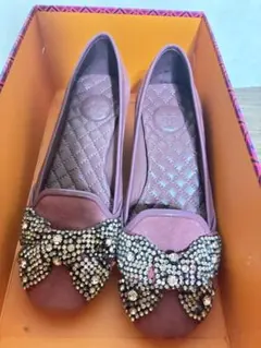 TORY BURCH ビジューリボン フラットシューズのサムネイル