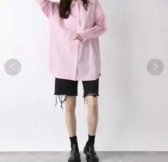 JEANASIS ジーナシス TRストライプレギュラーシャツ ピンク