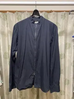 agnis b. ブラック　長袖シャツ ジップアップ