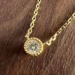 アガットダイヤ　0.1ct ベゼルセッティング　K18 ダイヤネックレス