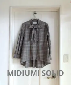 MIDIUMISOLID for Ladies ＊タータンチェックボウタイシャツ