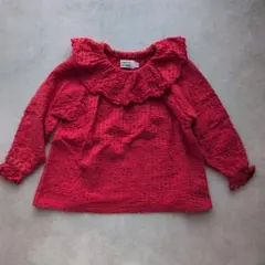 MARK'S HOGAN 赤 フリル付き トップス