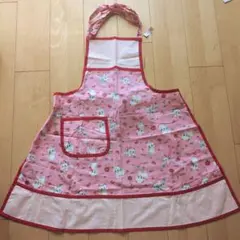 撫子座　レトロなエプロン　ピンク　ネコちゃんのサムネイル