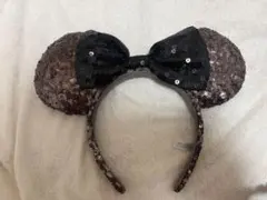 ディズニー カチューシャ スパンコール ブラウン ブラック
