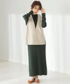 B:MING by BEAMS / ベスト×ハイネック ニットワンピースセット