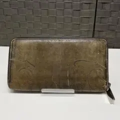 BERLUTI ブラウンレザー 長財布 カリグラフィー　ラウンドファスナー