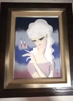レオナルド・ダ・ヴィンチ絵画、油彩８号、白貂を抱く貴婦人、高級額縁、肉筆。 ダヴィンチ【白貂を抱く貴婦人】 - 手描き 絵画（油絵複製画