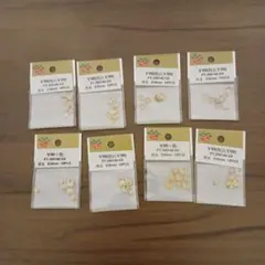 座金　ゴールド ピアス用金具とビーズパーツセット