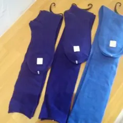 アクリル・ナイロンハイソックス　 22〜24サイズ 紫・青　未使用品
