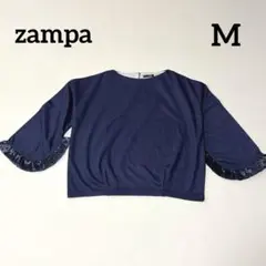 zampa ネイビー 長袖 カットソー フリル袖のサムネイル