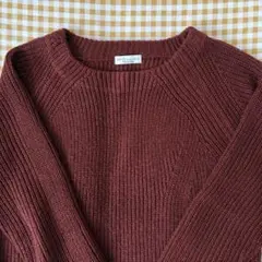 earth musicecology アース ニット ワンピース ボルドー 膝丈