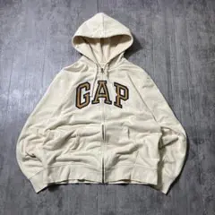archive GAP zip up hoodie ivory y2k