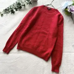 ユニクロ ꕤ カシミヤ100%セーター ニット 赤 レッド シンプル 無地 リブ