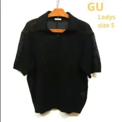GU/ジーユー　レディース　メッシュスキッパーポロセーター