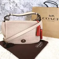 美品 COACH コーチターンロック 2wayバック ショルダー ハンドバッグ
