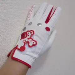 ゴルフグローブ レディース 21サイズ ホワイト レッド