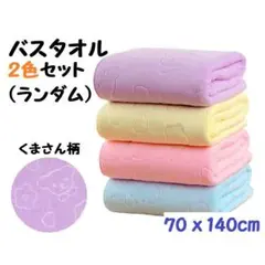 タオルケット バスタオル 2枚(ランダムカラー)