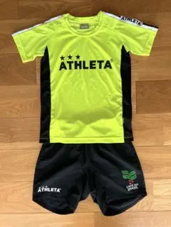 限定値下　ATHLETA 上下セットサッカーウェア 120 蛍光イエロー　美品