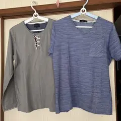 MALE & Co. 長袖と TAKAQ半袖メンズカットソー２枚組のサムネイル