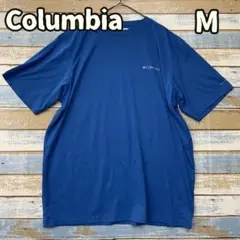 コロンビア ロゴ Tシャツ 青 M ブルー 速乾 機能性 半袖【お617】のサムネイル