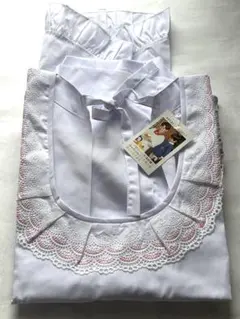 未使用　日清紡 割烹着 和装 レース 昭和レトロ 訳あり 袖補修有　5800円