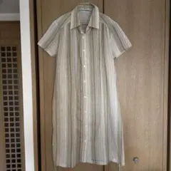 ストライプ ロングシャツ 半袖