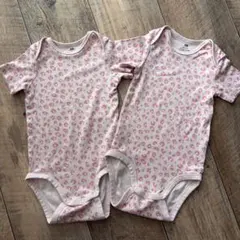 H&M 半袖ボディスーツ ロンパース 2枚 85cm(12-18M)