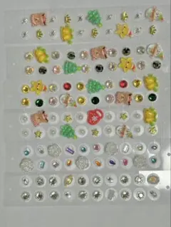 クリスマスモチーフ装飾パーツセット　耳つぼジュエリー　120粒