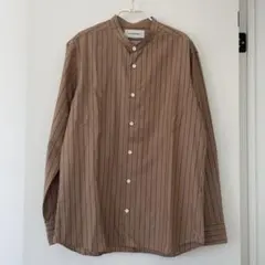 【EYE.D WEARing/HITOYOSHI】バンドカラーシャツ ブラウンM