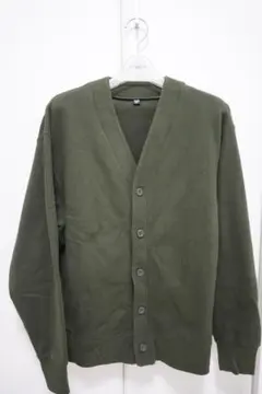 ユニクロ　スウェットカーディガン　メンズ　オリーブ色 カーディガン Sサイズ