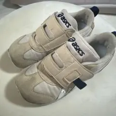 asics ベージュ スニーカー ベルクロ　17.5㎝