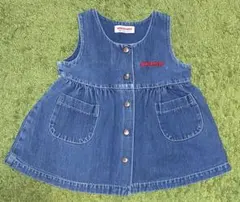 miki House デニム ジャンバースカート T80-G11 80 ベビー