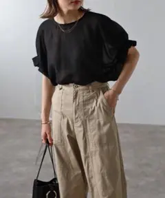 Bonjour Saganタックスリーブシアーブラウス