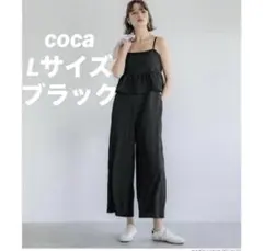 coca ペプラムクロスシャーリングオールインワン　吸水速乾　ブラック　Lのサムネイル